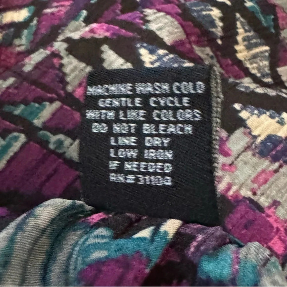 New Directions 2X Shirt Top Purple Button Up 3/4 Sleeve Keyhole Scoop Neck - Picture 6 of 6